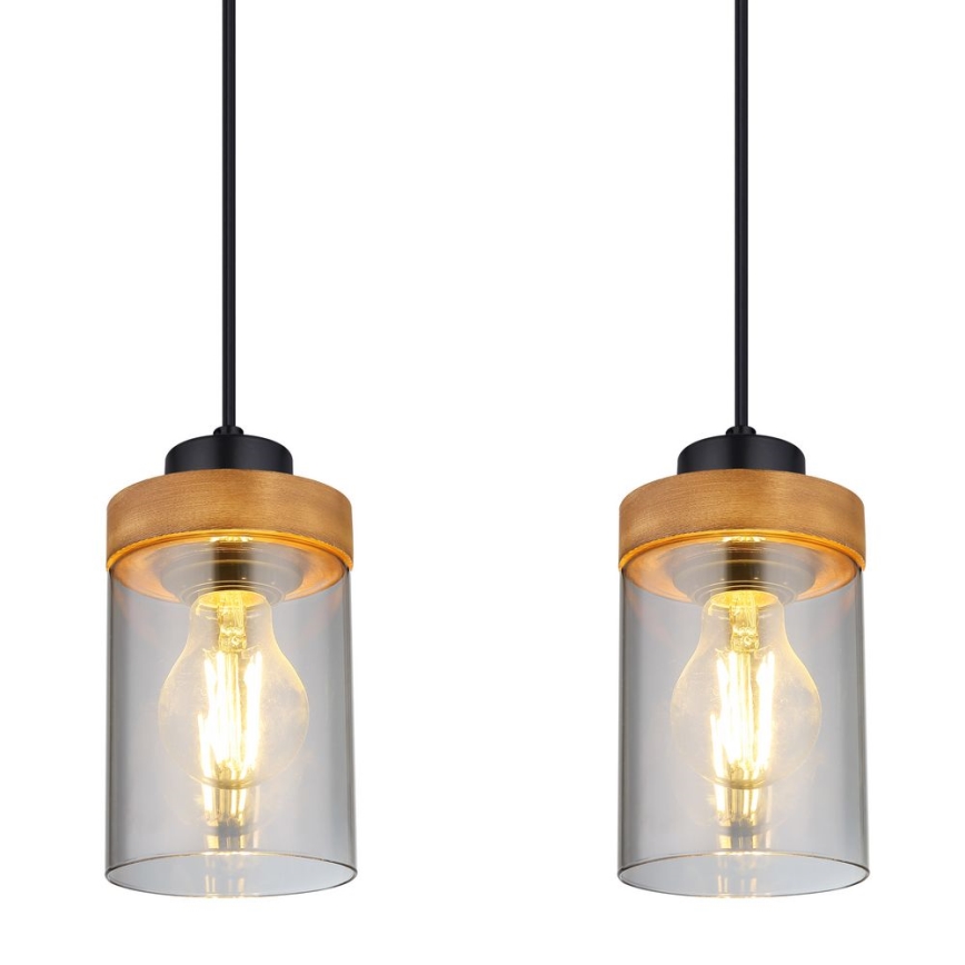Globo - Riippuvalaisin FINCA 4xE27/40W/230V metalli/puu