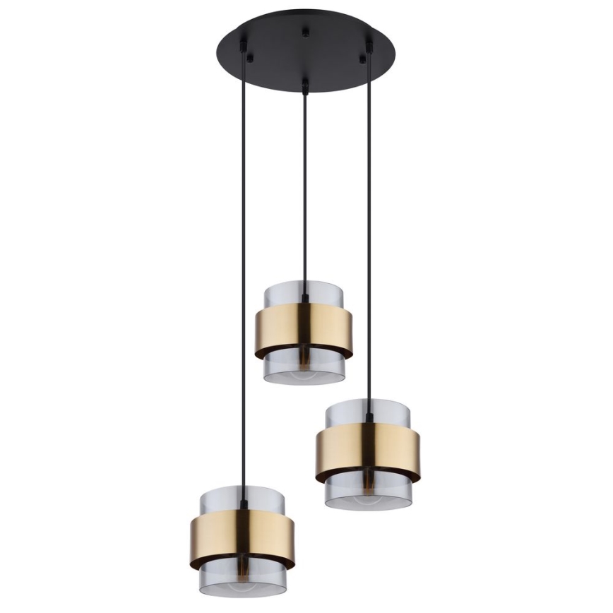 Globo - Riippuvalaisin MILEY 3xE27/60W/230V musta/messinki