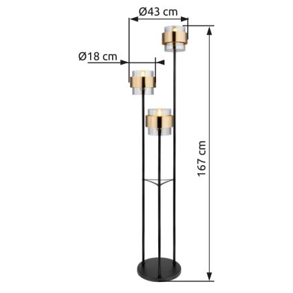 Globo - Lattialamppu 3xE27/60W/230V