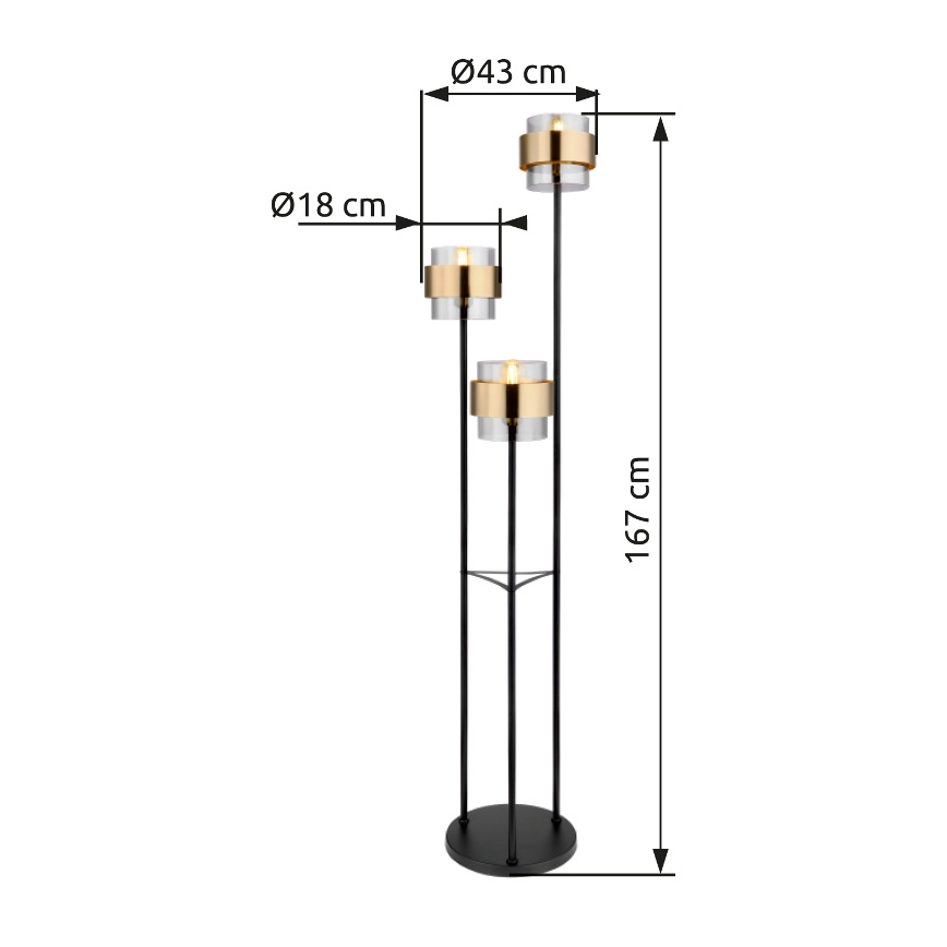 Globo - Lattialamppu 3xE27/60W/230V