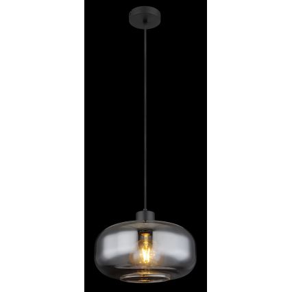 Globo - Kattokruunu johdossa 1xE27/40W/230V halkaisija 28 cm harmaa