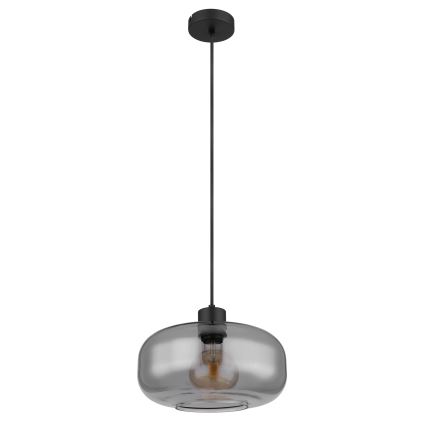 Globo - Kattokruunu johdossa 1xE27/40W/230V halkaisija 28 cm harmaa