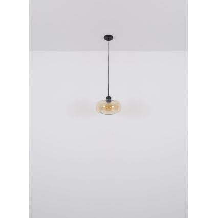 Globo - Kattokruunu johdossa 1xE27/40W/230V halkaisija 28 cm läpinäkyvä