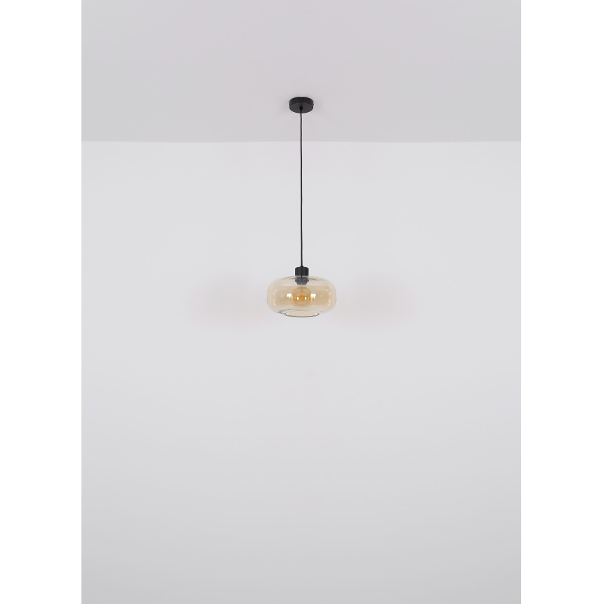 Globo - Kattokruunu johdossa 1xE27/40W/230V halkaisija 28 cm läpinäkyvä