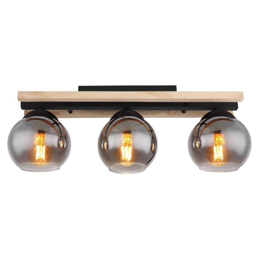 Globo - Kiinteä kattokruunu 3xE27/25W/230V mänty