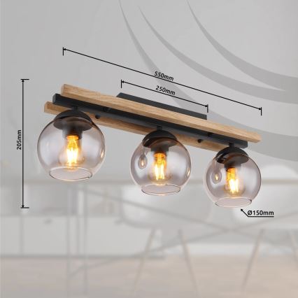 Globo - Kiinteä kattokruunu 3xE27/25W/230V