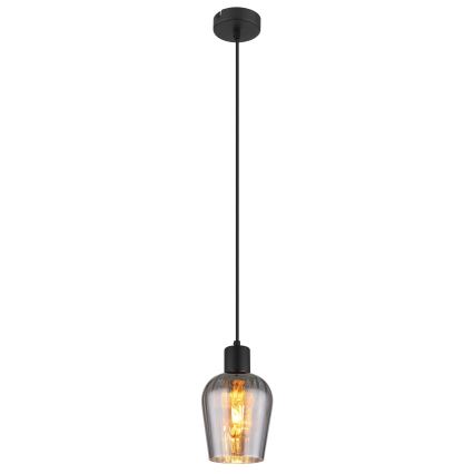 Globo - Kattokruunu johdossa 1xE27/40W/230V halkaisija 13,5 cm musta