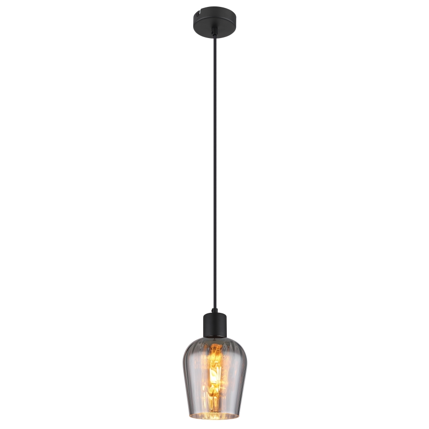 Globo - Kattokruunu johdossa 1xE27/40W/230V halkaisija 13,5 cm musta