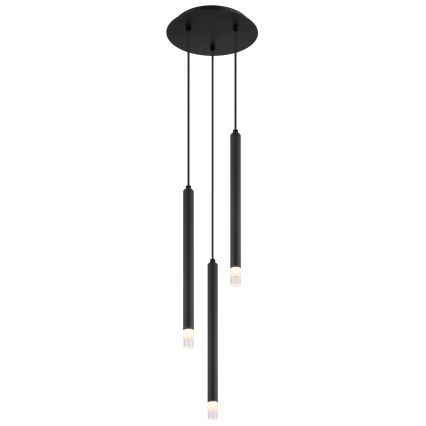Globo - Kattokruunu johdossa 3xG9/4W/230V halkaisija 24 cm musta