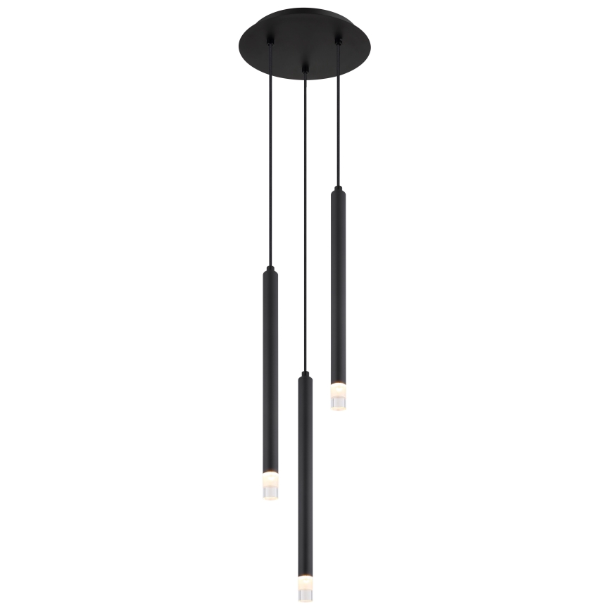 Globo - Kattokruunu johdossa 3xG9/4W/230V halkaisija 24 cm musta