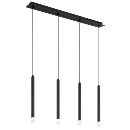 Globo - Kattokruunu johdossa 4xG9/4W/230V musta