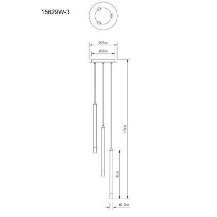 Globo - Kattokruunu johdossa 3xG9/4W/230V halkaisija 24 cm