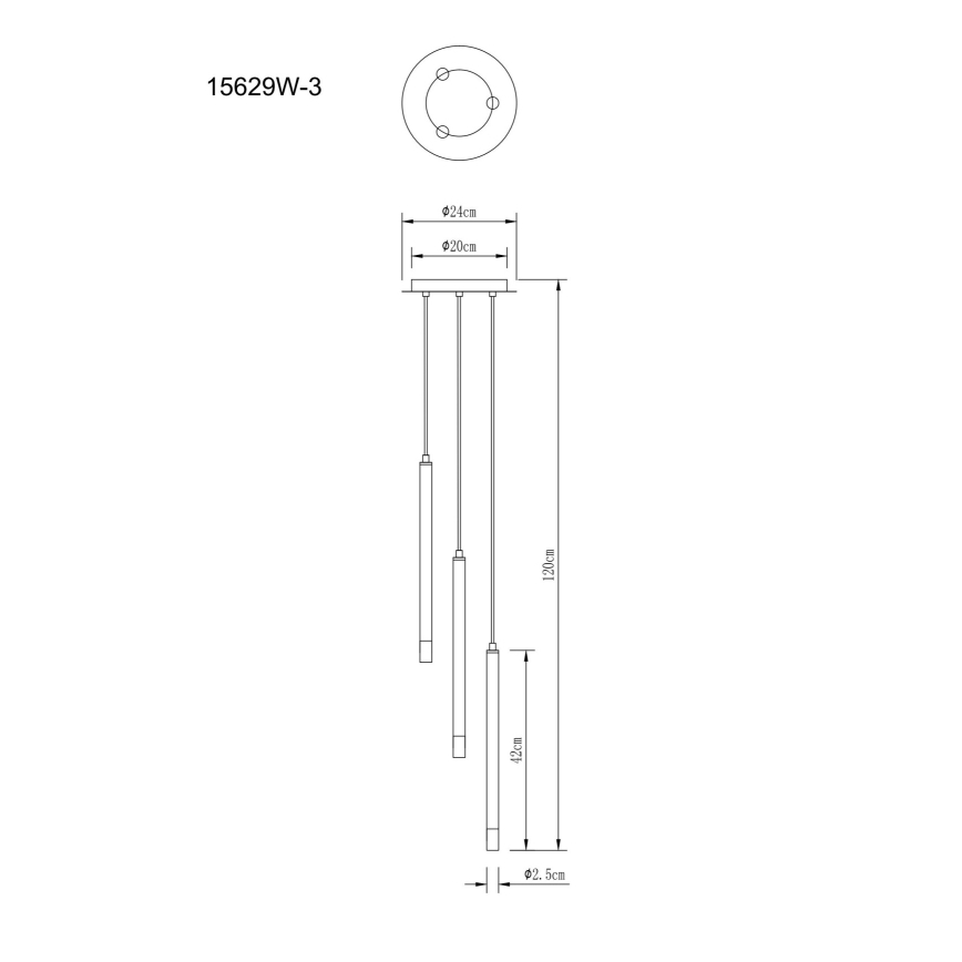 Globo - Kattokruunu johdossa 3xG9/4W/230V halkaisija 24 cm