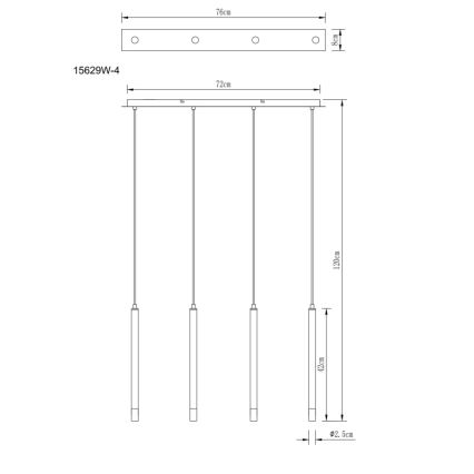 Globo - Kattokruunu johdossa 4xG9/4W/230V