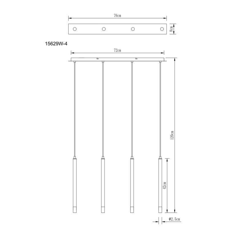 Globo - Kattokruunu johdossa 4xG9/4W/230V