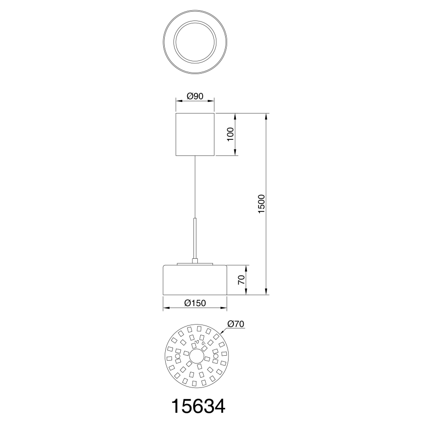 Globo - LED-kattokruunu johdossa LED/6W/230V