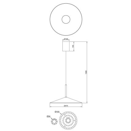 Globo - LED-riippuvalaisin vaijerilla LED/18W/230V 4000K musta
