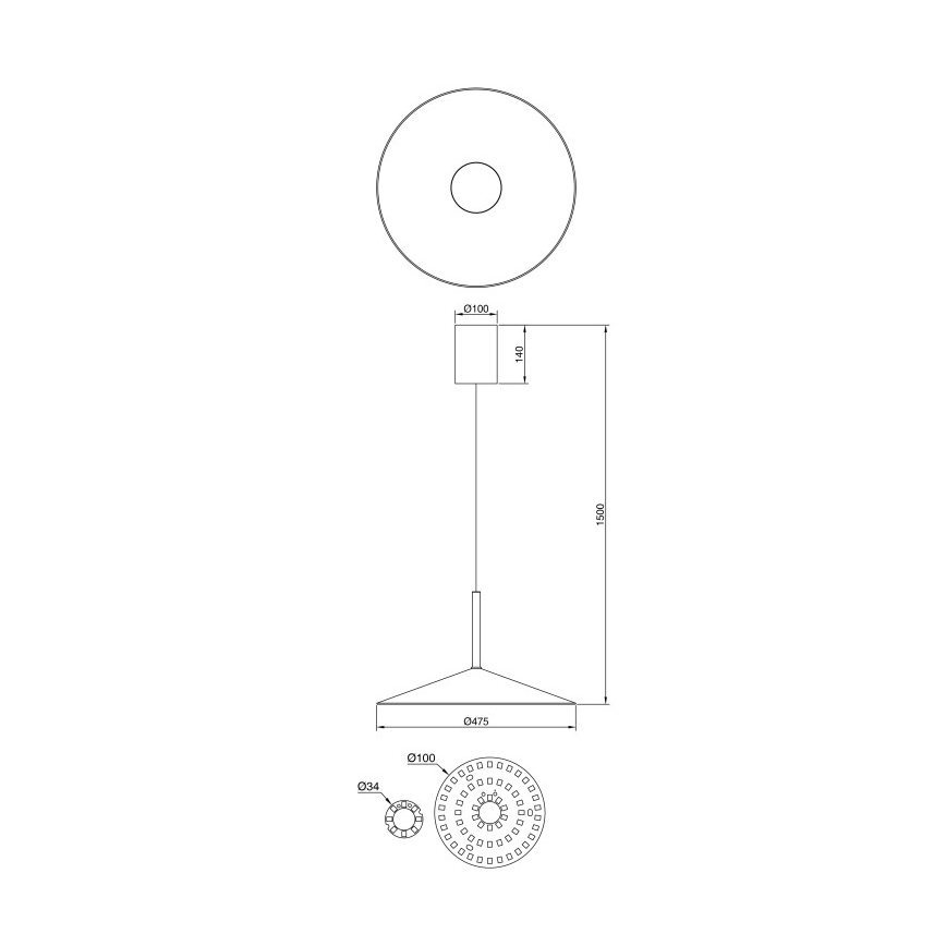 Globo - LED-riippuvalaisin vaijerilla LED/18W/230V 4000K musta
