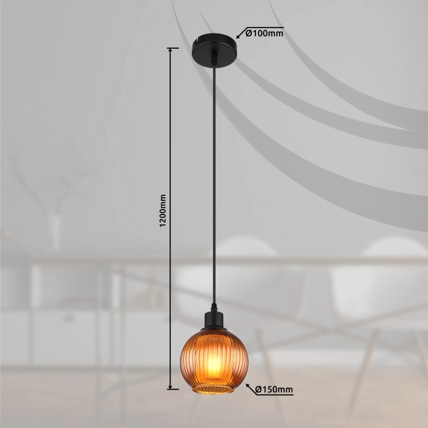 Globo - Kattokruunu johdossa 1xE27/25W/230V halkaisija 15 cm kupari