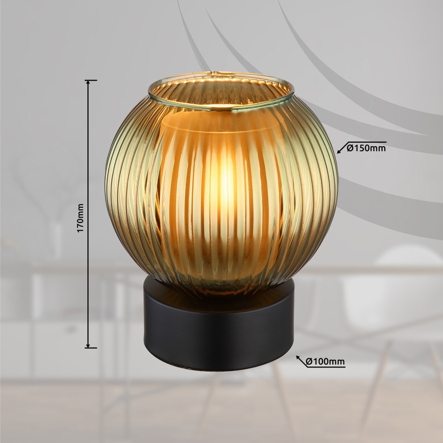 Globo - Pöytävalaisin 1xE27/25W/230V halkaisija 15 cm vihreä