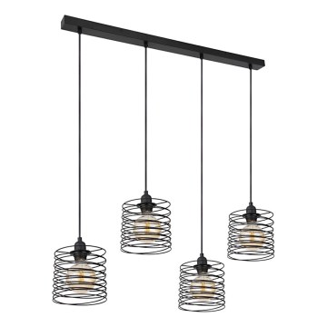 Globo 15640-4H - Riippuvalaisin kaapelilla TILLY 4xE27/60W/230V musta