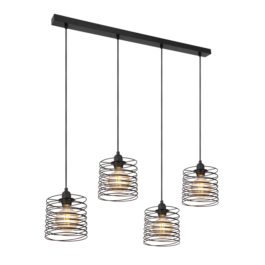 Globo 15640-4H - Riippuvalaisin kaapelilla TILLY 4xE27/60W/230V musta
