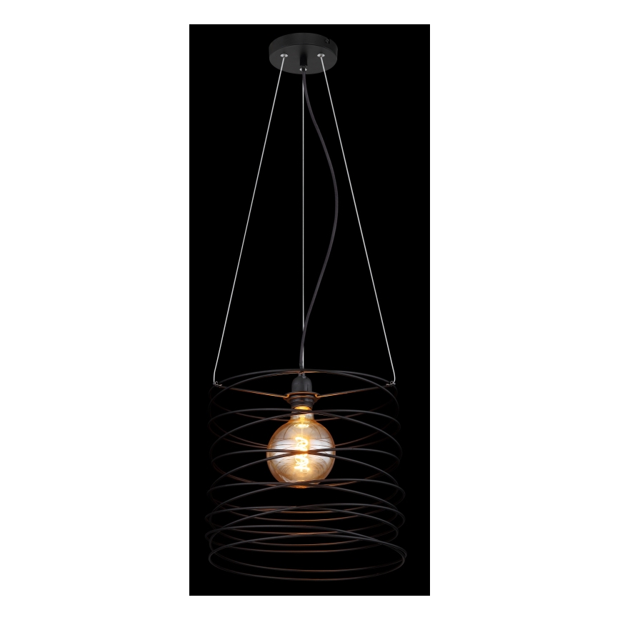 Globo 15640H - TILLY-riippuvalaisin johdolla 1xE27/60W/230V musta