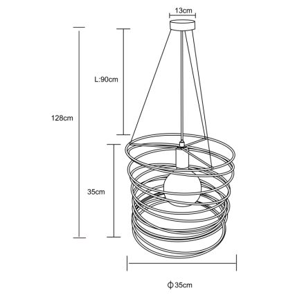 Globo 15640H - TILLY-riippuvalaisin johdolla 1xE27/60W/230V musta