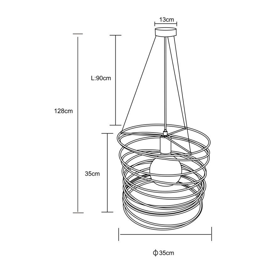Globo 15640H - TILLY-riippuvalaisin johdolla 1xE27/60W/230V musta