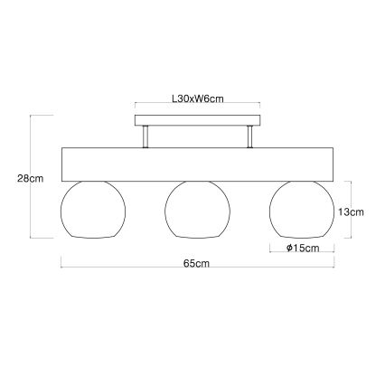 Globo - Kattovalaisin 3xE27/40W/230V, kiinnitettävä