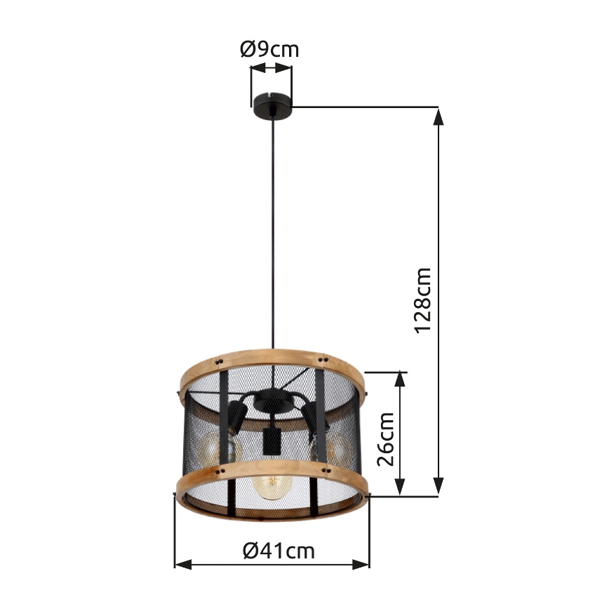 Globo - Kattokruunu johdossa 3xE27/40W/230V halkaisija 40 cm