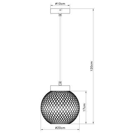 Globo - Kattokruunu narussa 1xE27/60W/230V