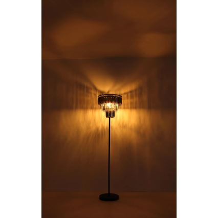 Globo - Lattialamppu 3xE27/40W/230V halkaisija 40 cm musta