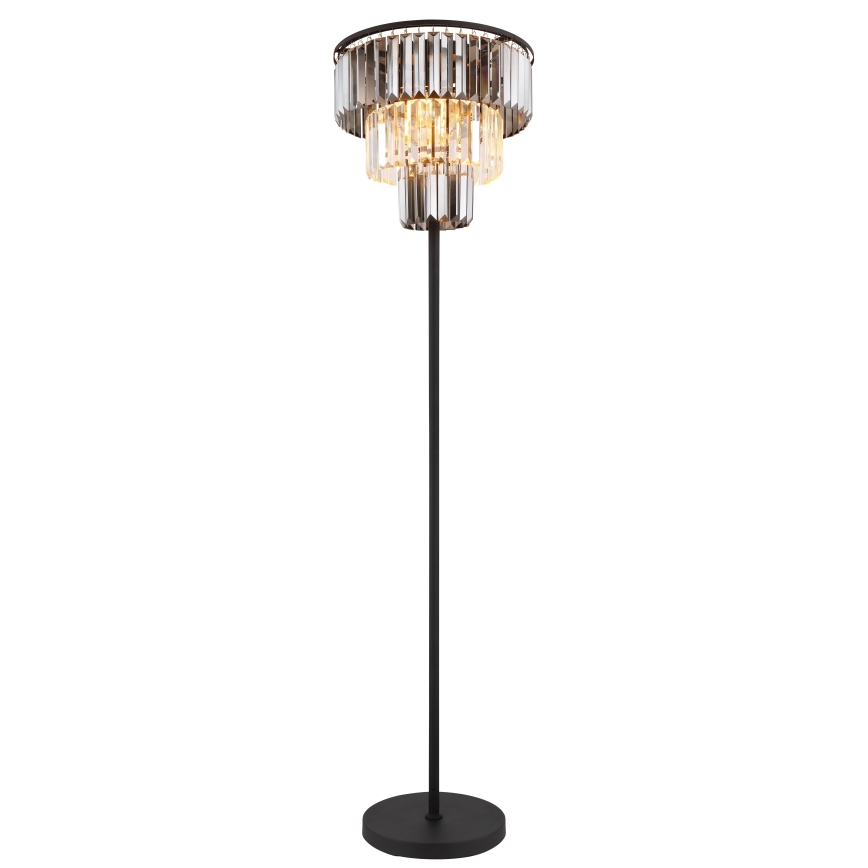 Globo - Lattialamppu 3xE27/40W/230V halkaisija 40 cm musta
