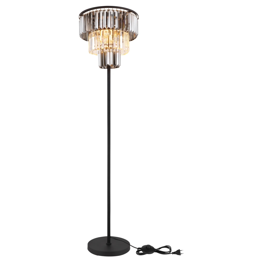 Globo - Lattialamppu 3xE27/40W/230V halkaisija 40 cm musta