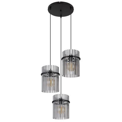 Globo - Kattokruunu johdossa 3xE27/60W/230V halkaisija 47 cm musta
