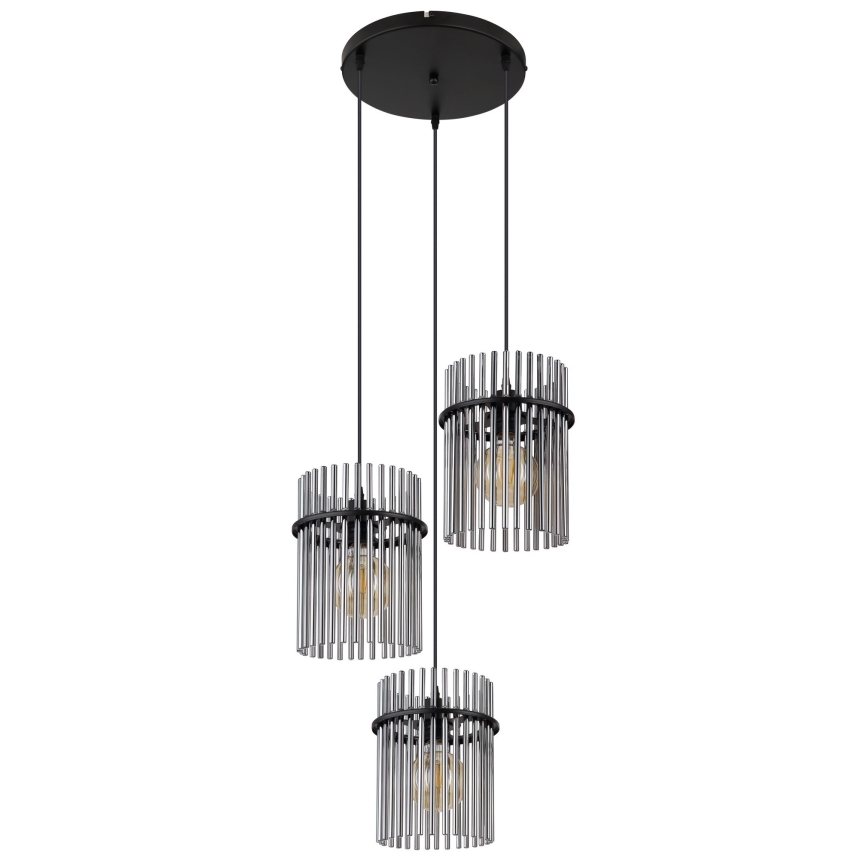 Globo - Kattokruunu johdossa 3xE27/60W/230V halkaisija 47 cm musta