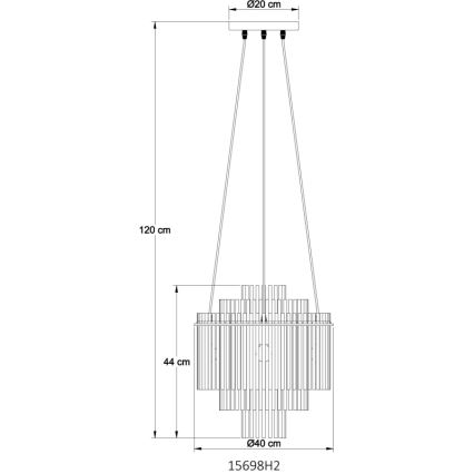 Globo - Kattokruunu johdossa 5xE14/40W/230V musta