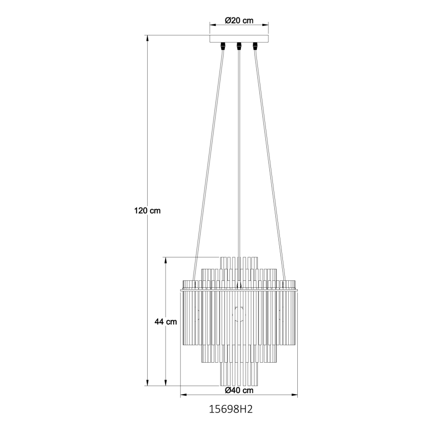 Globo - Kattokruunu johdossa 5xE14/40W/230V musta