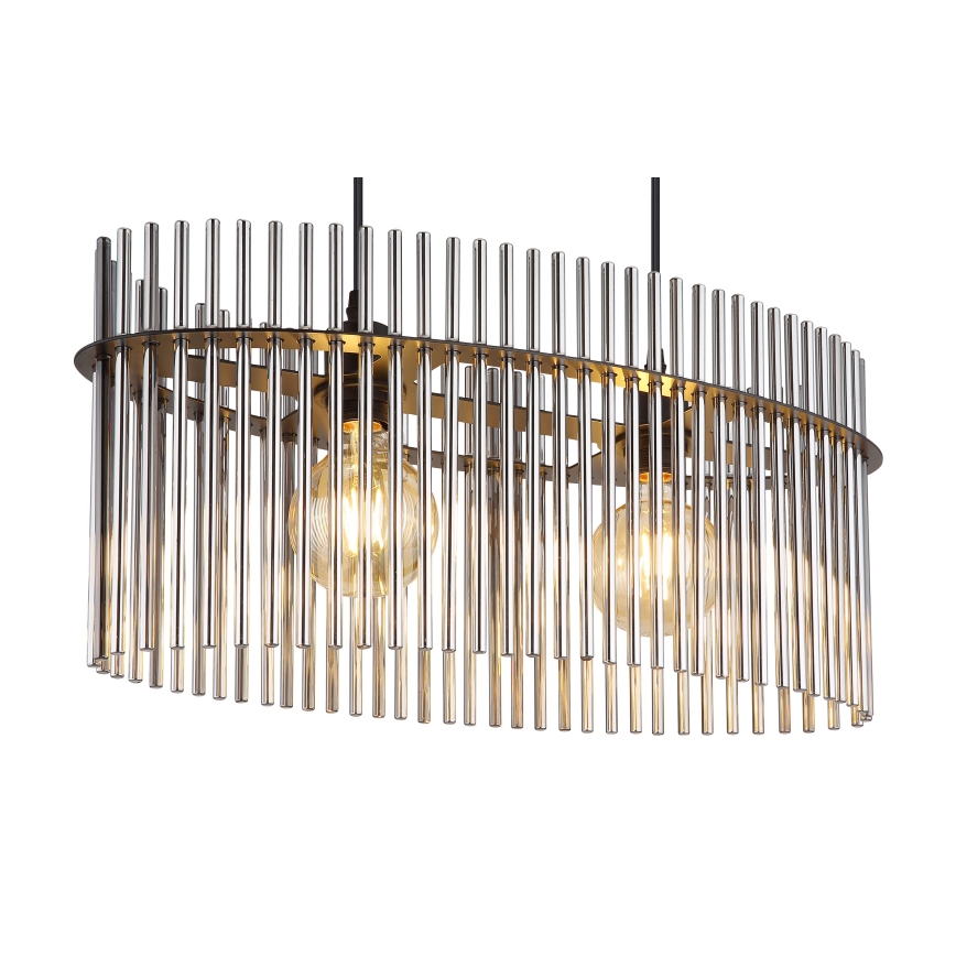 Globo - Kattokruunu johdossa 2xE27/60W/230V musta