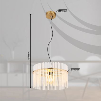 Globo - Kattokruunu johdossa 1xE27/60W/230V halkaisija 40 cm kulta