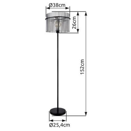 Globo - Lattialamppu 1xE27/60W/230V musta