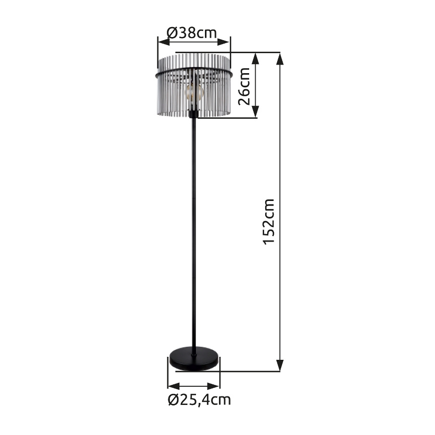 Globo - Lattialamppu 1xE27/60W/230V musta