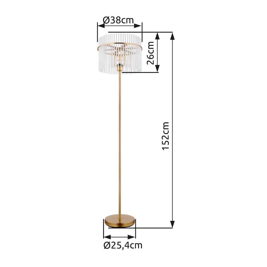 Globo - Lattialamppu 1xE27/60W/230V kulta