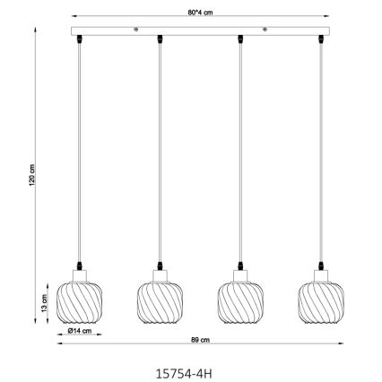 Globo - Kattokruunu johdossa 4xE27/25W/230V