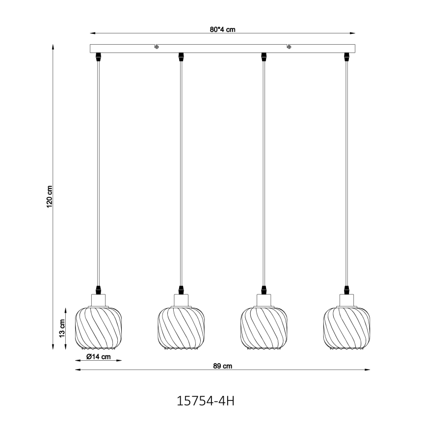 Globo - Kattokruunu johdossa 4xE27/25W/230V
