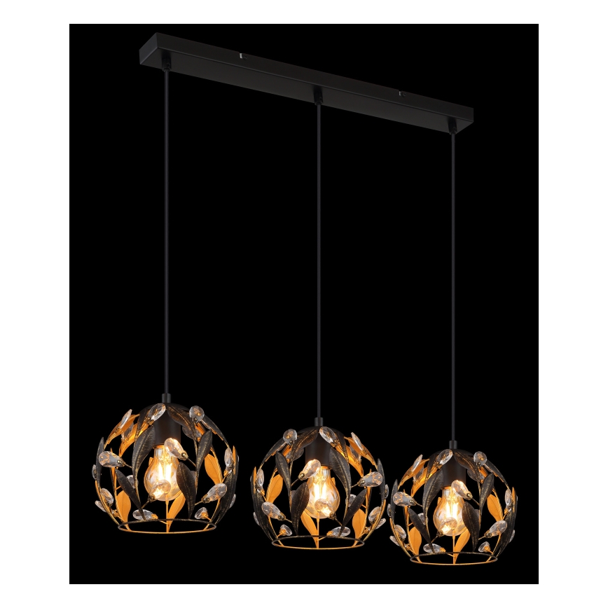 Globo - Riippuvalaisin vaijerilla 3xE27/40W/230V