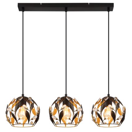 Globo - Riippuvalaisin vaijerilla 3xE27/40W/230V