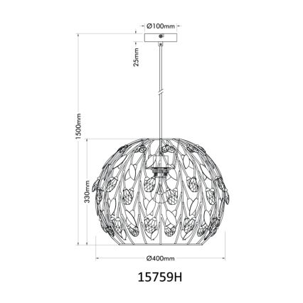 Globo - Kattokruunu johdossa 1xE27/40W/230V halkaisija 40 cm