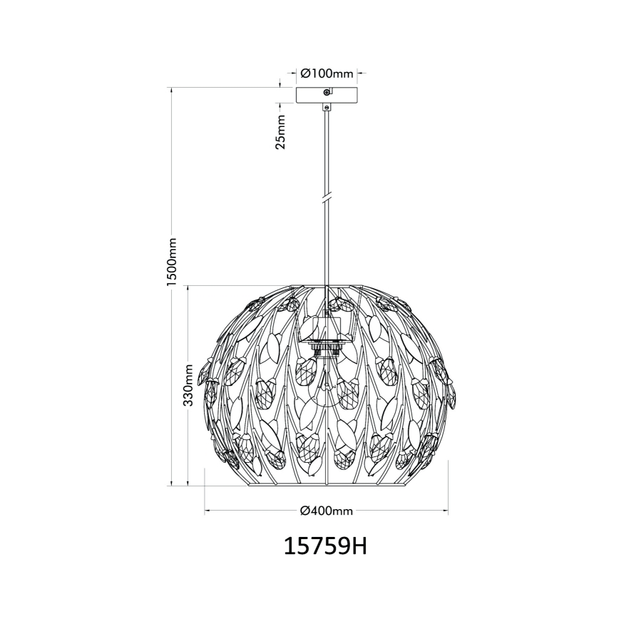 Globo - Kattokruunu johdossa 1xE27/40W/230V halkaisija 40 cm